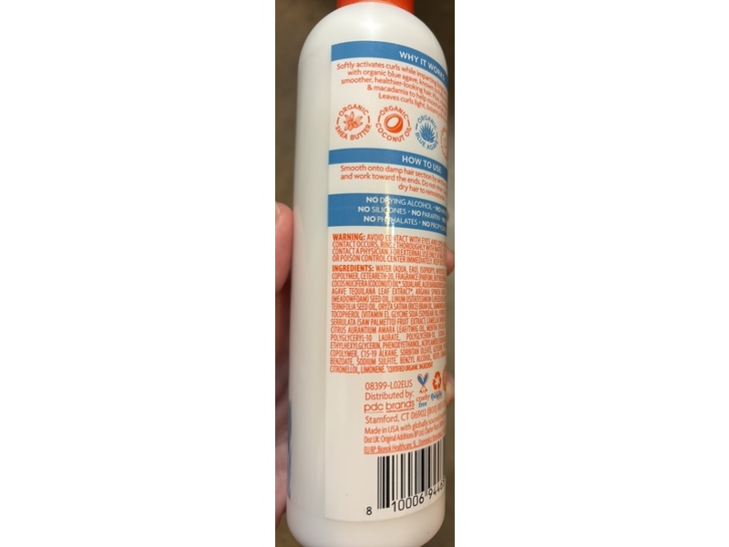 Cantu Weightless Smooth + Curl Cream, Blue Agave Extract, 10 fl oz/295 mL