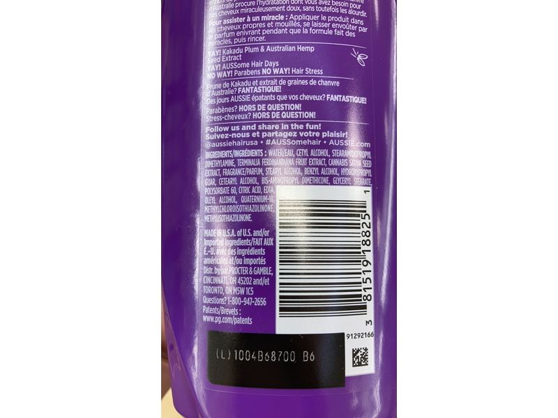 Aussie Miracle Waves Conditioner, 12.1 fl oz/360 mL