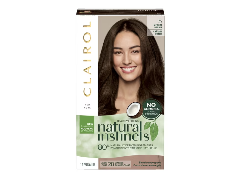 Clairol Natural Instincts Hair Color Kit, 5 Medium Brown, 1 Application