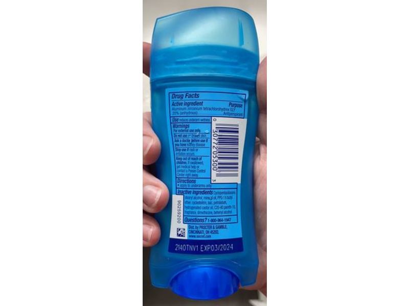 Secret Out Last Antiperspirants & Deodorants, Completely Clean, 2.6 oz/73 g