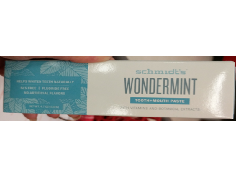 Schmidt's Tooth+Mouth Paste, Wondermint, Vitamins And Botanical Extracts, 4.7 oz/133 g