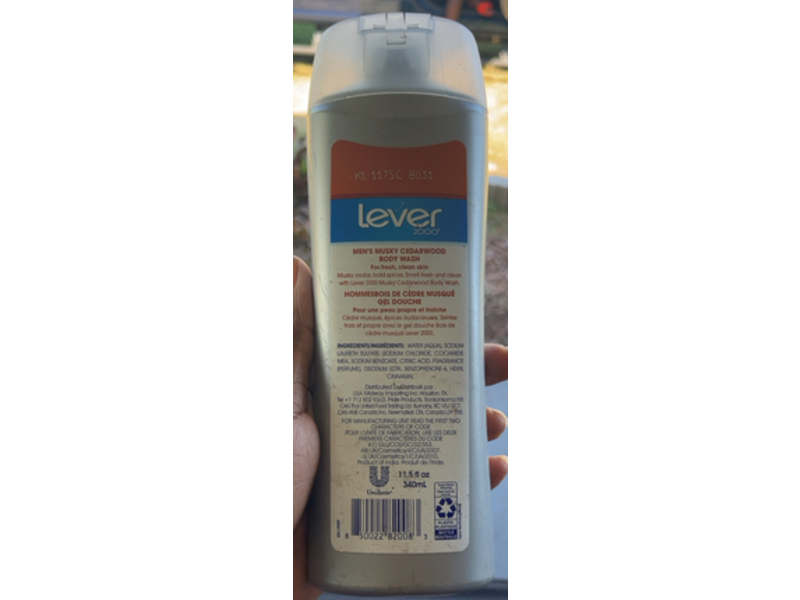 Lever 2000 Body Wash, Musky Cedarwood, 11.5 fl oz/340 mL