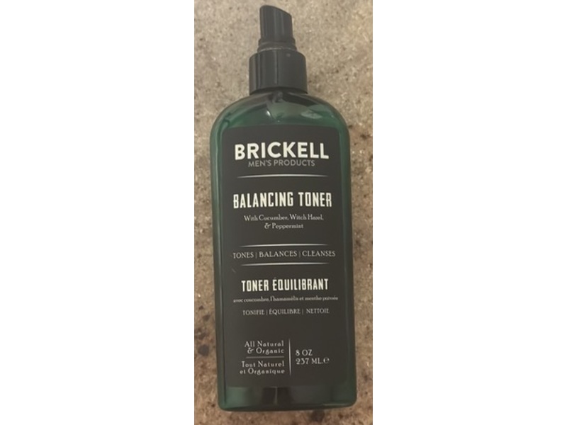 Brickell Men's Balancing Toner, Cucumber Witch Hazel & Peppermint, 8 oz/237 mL