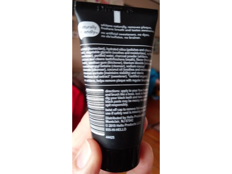 Hello Activated Charcoal Epic Whitening Toothpaste, Fluoride Free, Fresh Mint + Coconut Oil, 1 oz/28.3 g