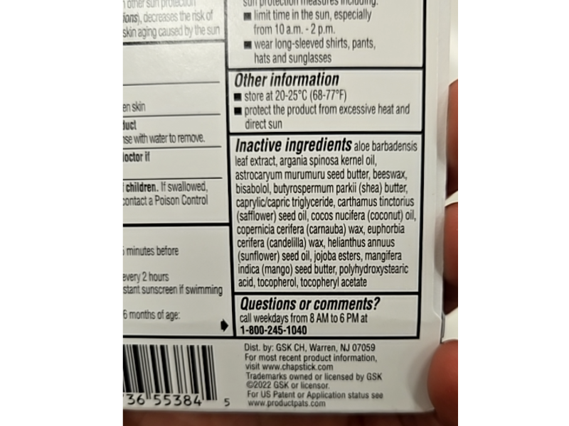 Chapstick Active 2 In 1 Sunscreen Lip Balm, SPF 25, 0.18 oz/5 g