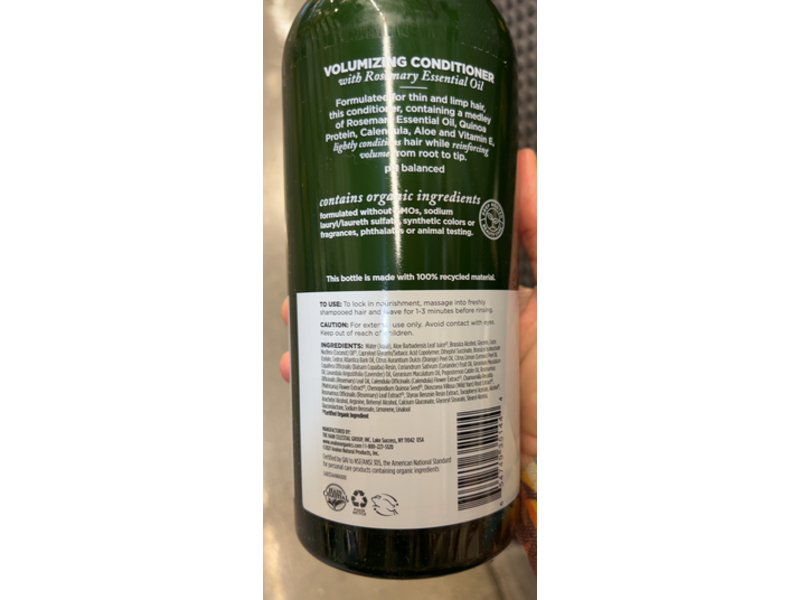 Avalon Organics Volumizing Conditioner, Rosemary, 32 fl oz/946 mL