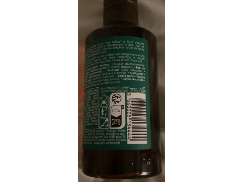 Yves Rocher Escape Bath & Shower Gel, Bourbon Vanilla, 6.7 fl oz/200 mL