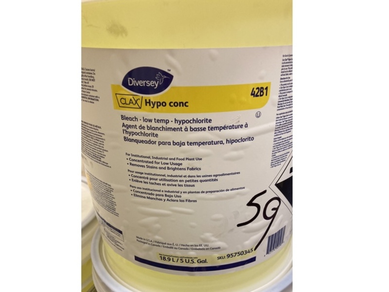 Diversey Clax Hypo Conc Bleach, 18.9 L