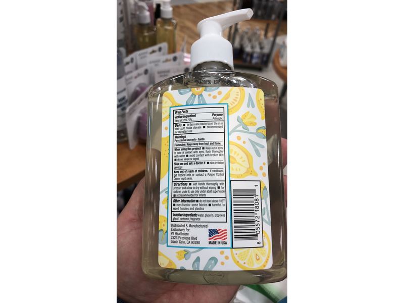 Pii Healthcare Hand Sanitizer, Lemon Scented, 16.9 fl oz/500 mL