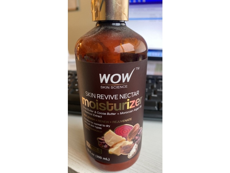 WOW Skin Science Skin Revive Nectar Moisturizer, Shea Butter & Cocoa Butter + Moroccan Argan Oil + Beetroot Extract, 10 fl oz/300 mL