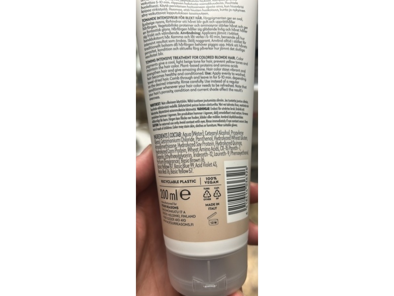 Four Reasons Color Mask Toning Treatment, Vanilla, 6.76 fl oz/200 mL