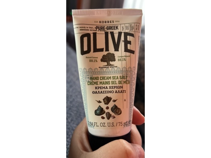 Korres Olive Hand Cream Sea Salt, 2.54 fl oz/75 mL