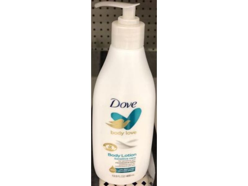 Dove Body Love Body Lotion, Sensitive Care, Fragrance Free, 13.5 fl oz/400 mL