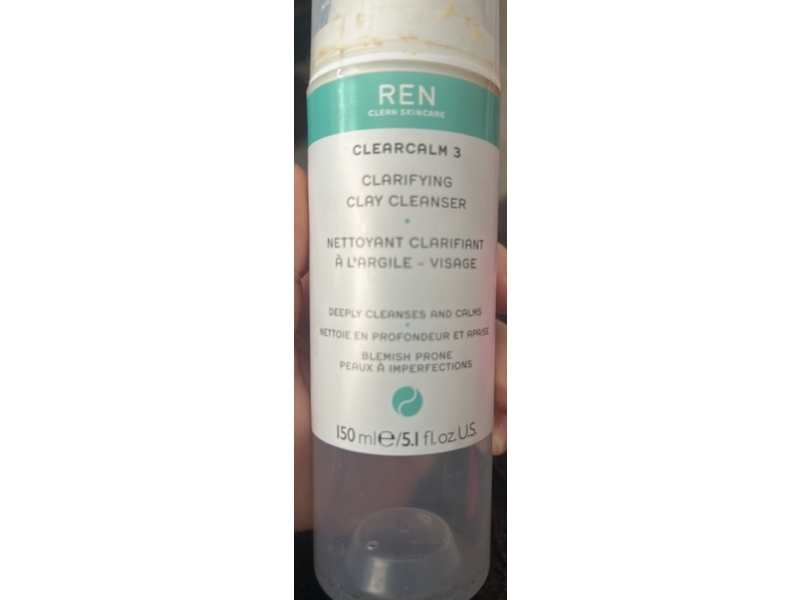 Ren Clearcalm 3 Clarifying Clay Cleanser, 5.1 fl oz/150 mL