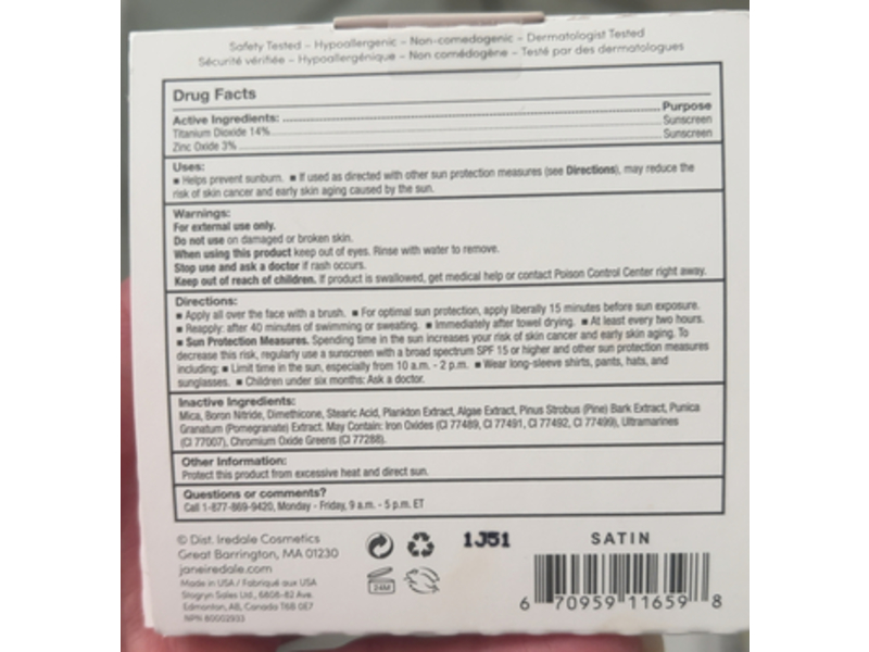 Jane Iredale Pure Pressed Base Mineral Foundation, Amber, SPF 20, 0.35 oz/9.9 g