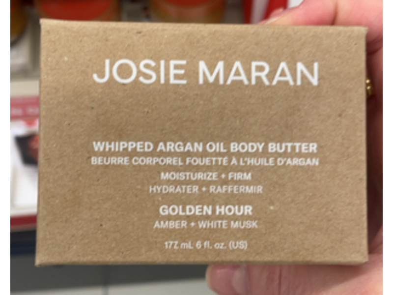 Josie Maran Whipped Argan Oil Body Butter, Golden Hour, 6 fl oz/177 mL