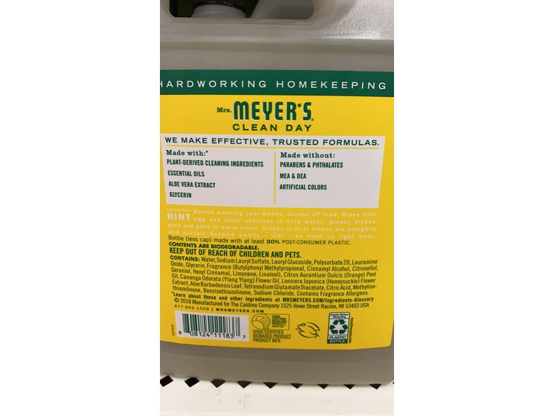Mrs. Meyer's Liquid Dish Soap Refill, Honeysuckle , 48 OZ