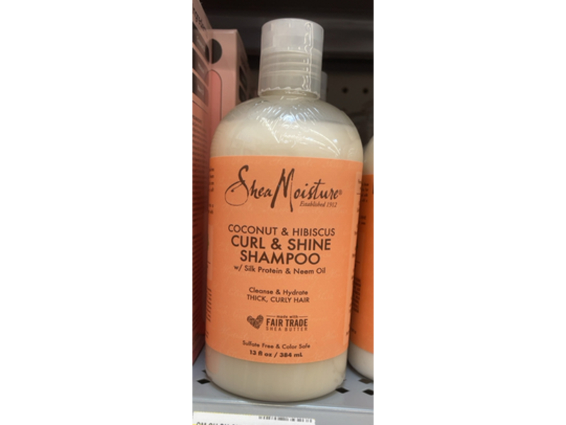 SheaMoisture Curl & Shine Shampoo, Coconut & Hibiscus, 13 fl oz /384 mL
