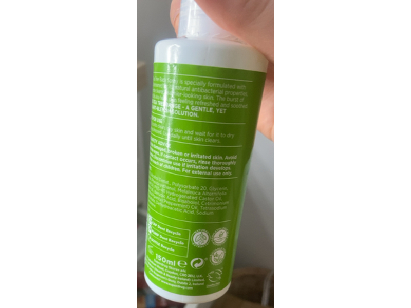 Superdrug Tea Tree Back Spray, Action,150 mL