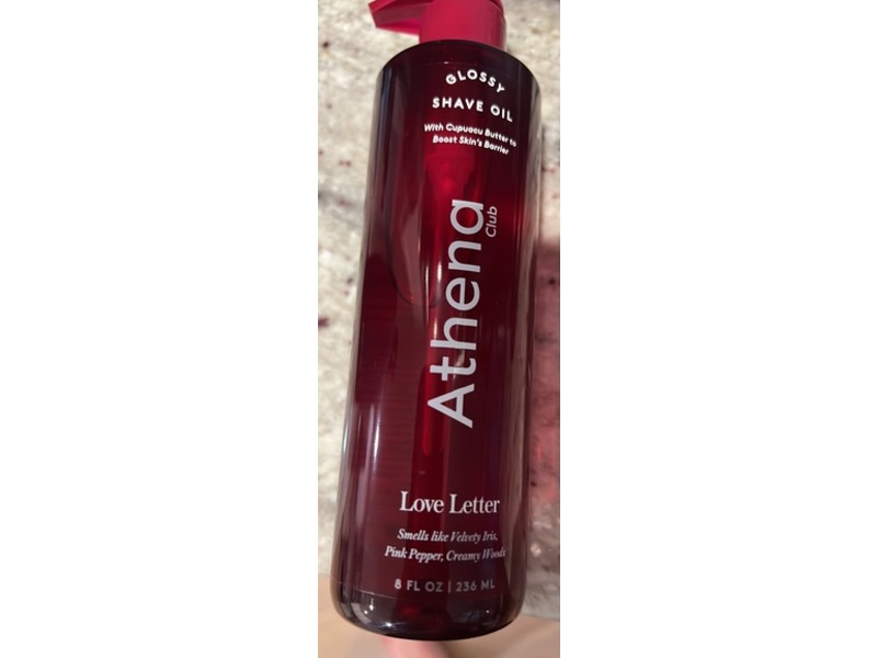 Athena Club Glossy Shave Oil, Love Letter, 8 fl oz/236 mL