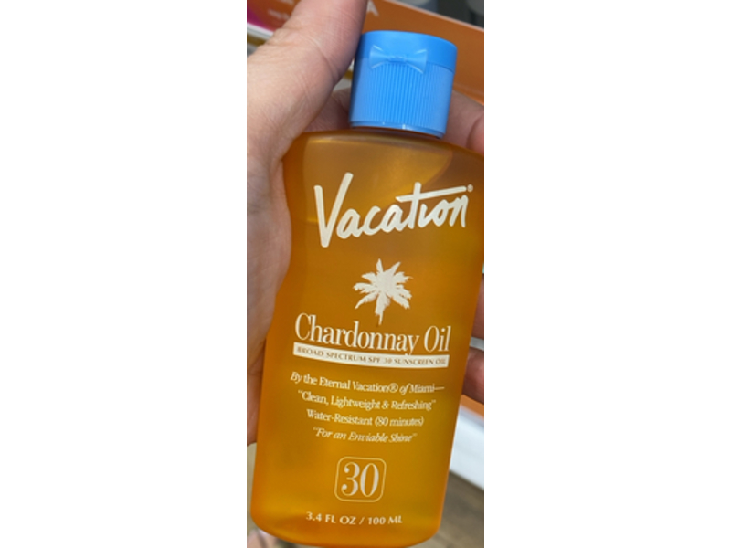 Vacation Chardonnay Oil, SPF 30, 3.4 fl oz/100 mL