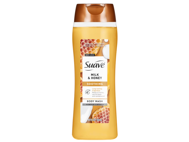 Suave Gentle Soothing Body Wash, Milk & Honey, 18 fl oz/532 mL