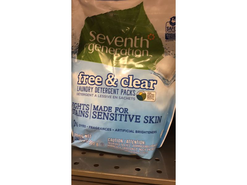 Seventh Generation Laundry Detergent Packs, Free & Clear, 45 Packets