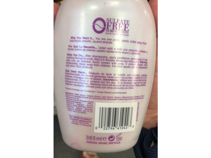 Ogx Conditioner, Smoothing + Liquid Pearl, 13 fl oz/385 mL