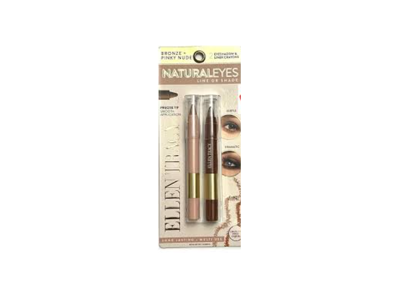 Ellen Tracy Eyeshadow & Liner Crayons, Bronze & Pink Nude, 0.07 oz/1.9 g