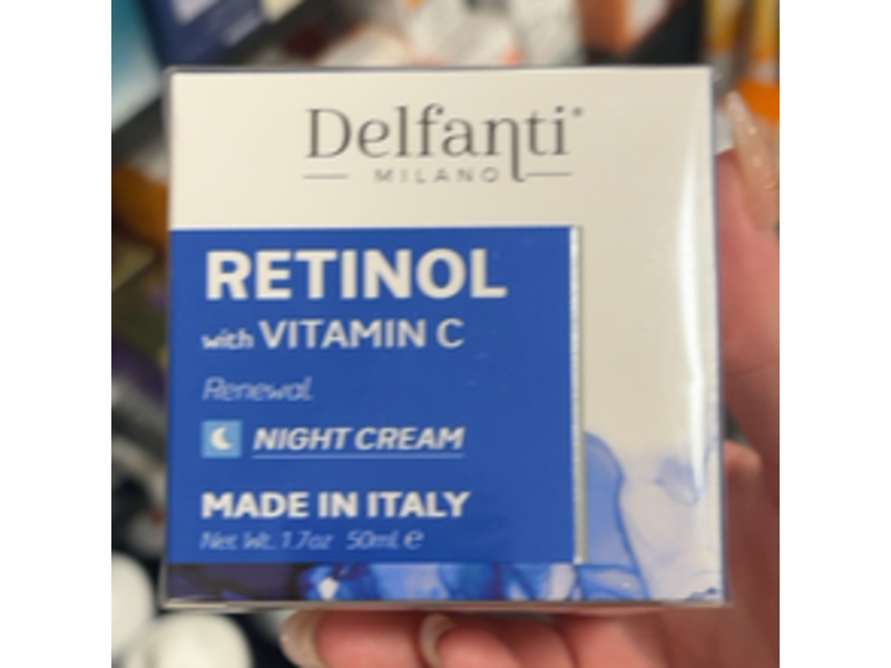 Delfanti Milano Retinol Night Cream, Vitamin C, 1.7 oz/50 mL