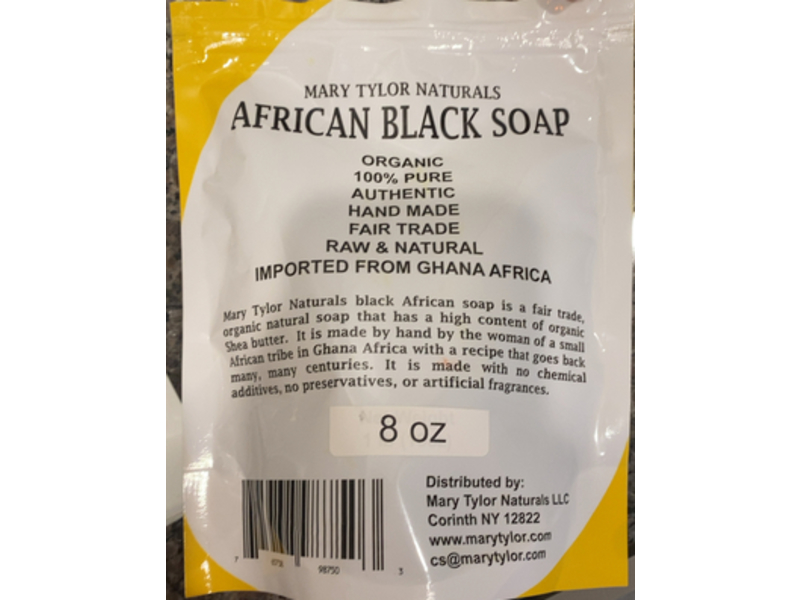 Mary Tylor Naturals African Black Soap, Raw Black, 8 oz