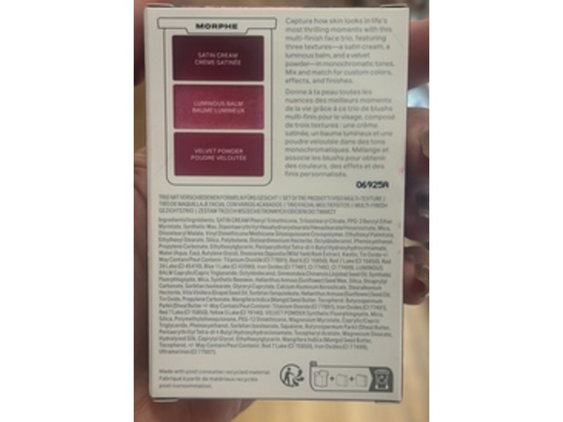 Morphe Cheek Thrills Multi-Finish Face Trio, Wine & Dine, 0.38 oz/10.8 g