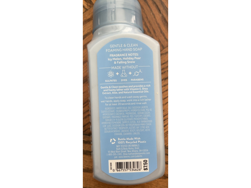 Bath & Body Works Fresh Sparkling Snow Gentle & Clean Foaming Hand Soap, 8.75 fl oz/259 mL
