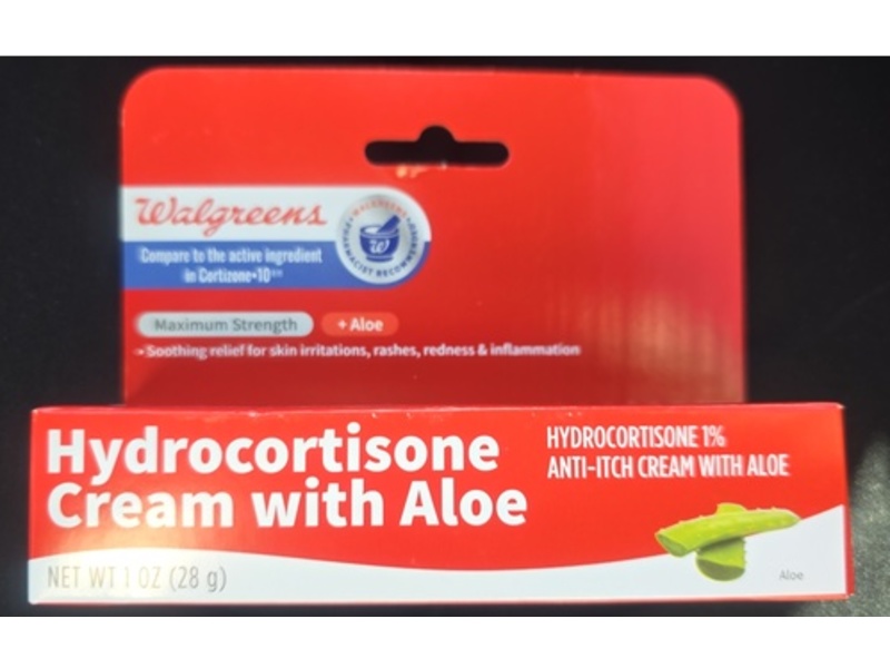 Walgreens Hydrocortisone 1% Anti-Itch Cream, Aloe, 1 oz/28 g