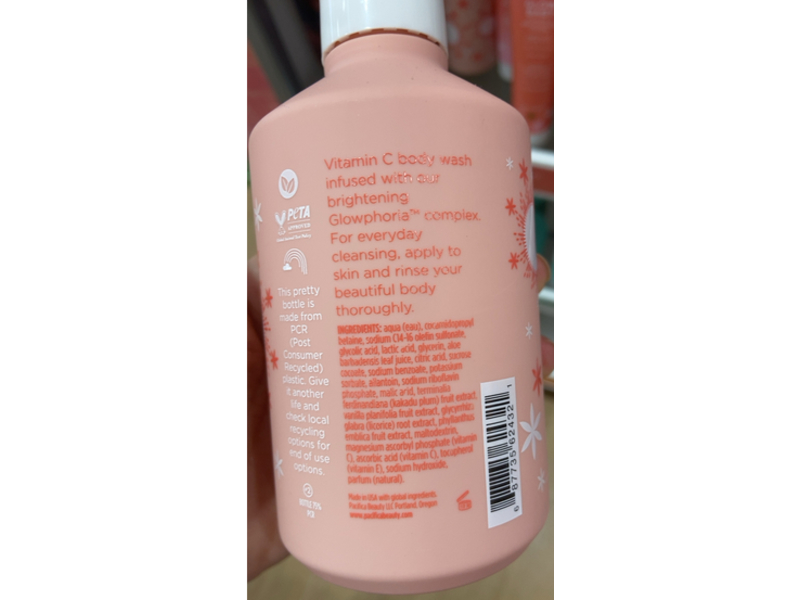 Pacifica Beauty Glow Baby Brightening Body Wash, Glowphoria Complex Vitamin C, 10 fl oz/296 mL