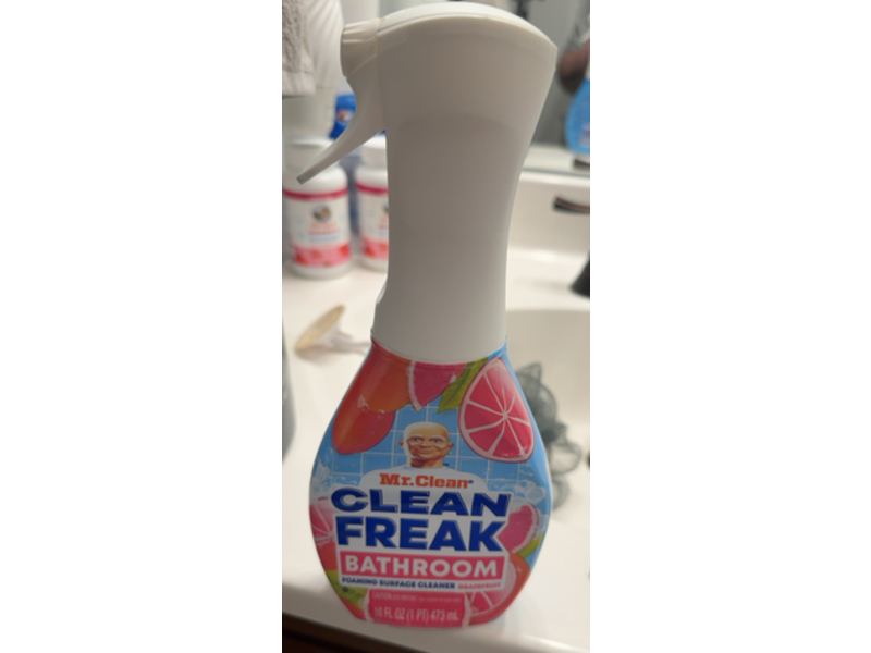 Mr. Clean Freak Bathroom Foaming Surface Cleaner, Grapefruit, 16 fl oz/473 mL