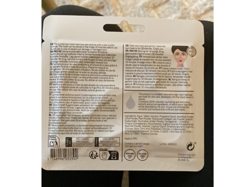 Puca Pure & Care Crystal Hydrogel Eye Mask, 1 Pair