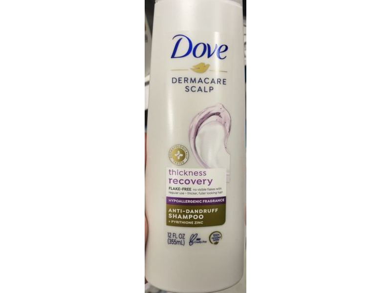 Dove Beauty Dermacare Scalp Thickness Recovery Anti-Dandruff Shampoo, Cruelty Free, 12 fl oz/355 mL