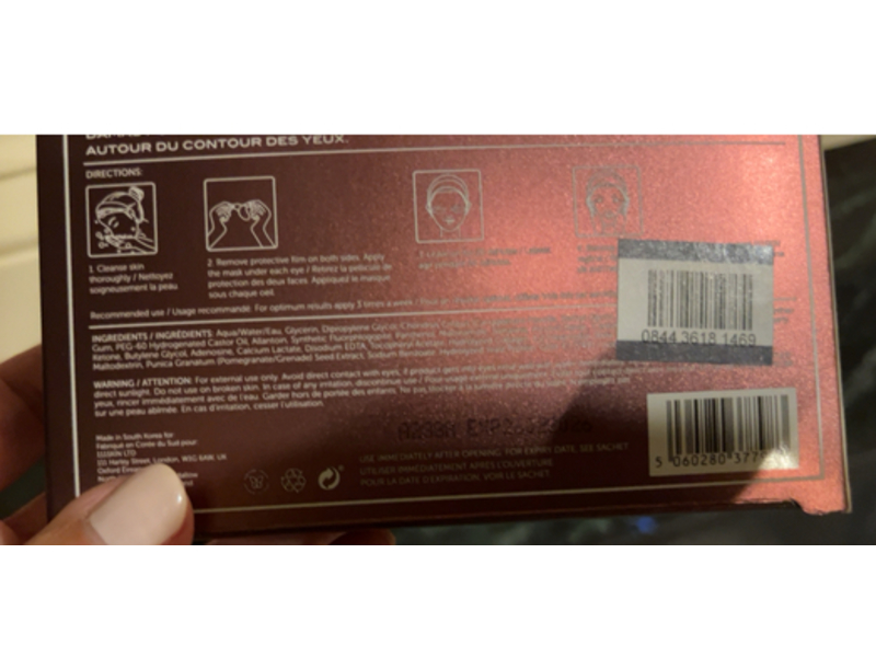 111Skin Illuminating Eye Mask, Rose Gold, 0.2 fl oz/6 mL, 8 Count