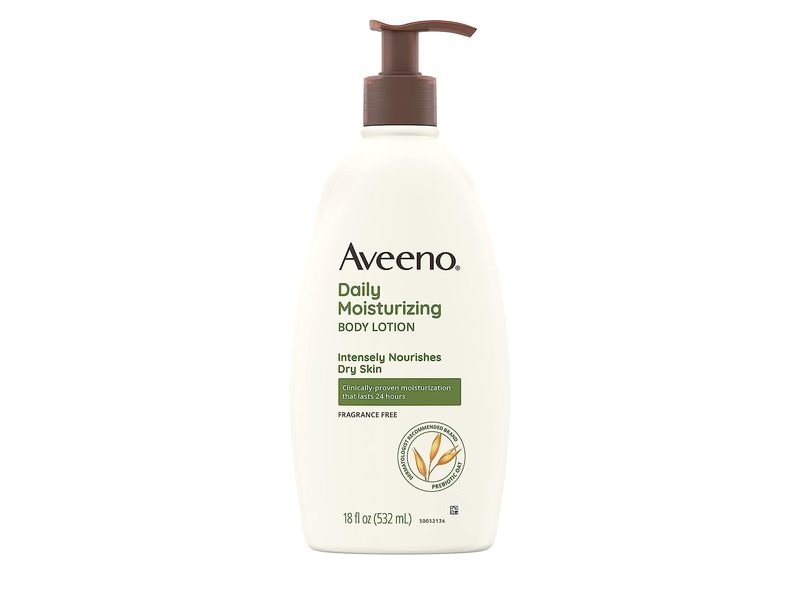 Aveeno Daily Moisturizing Body Lotion, Fragrance-Free, 18 fl oz/532 mL
