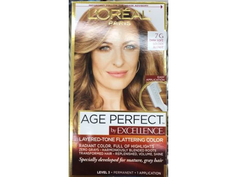 L'Oreal Paris Excellence Age Perfect, 7G Dark Soft Golden Blonde, Level 3, 1 Application