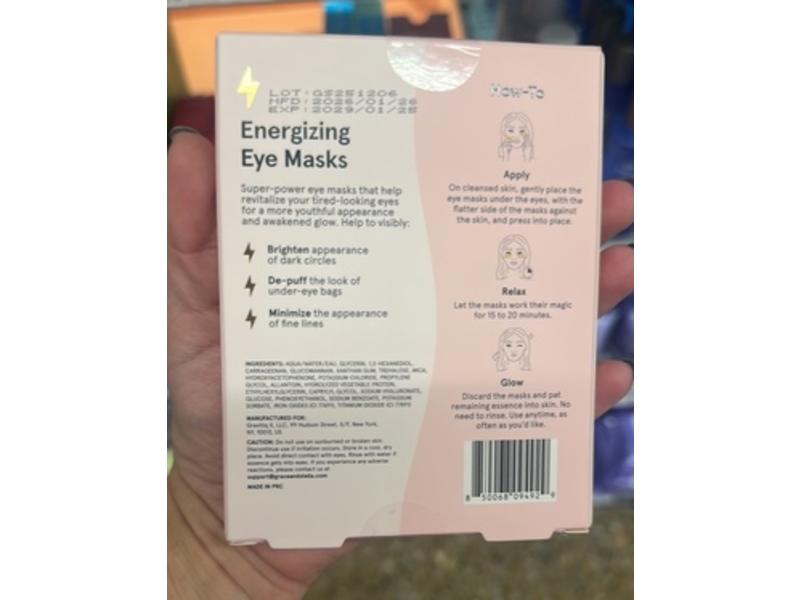 Grace & Stella Energizing Eye Mask, Trehalose & Hyaluronic Acid, 0.2 oz/6 g, 6 Pairs