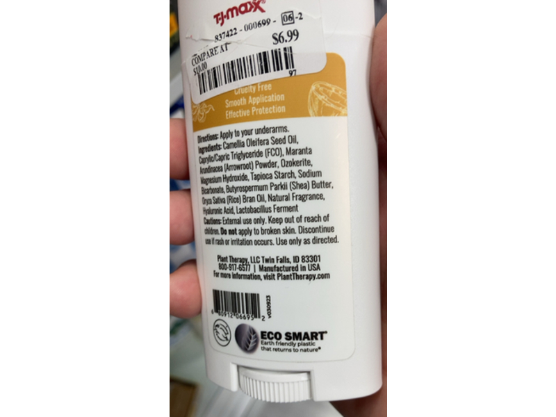Plant Therapy Natural Deodorant, Coconut Ylang Ylang, 2.65 oz/75 g