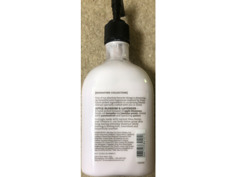 Bath & Body Works Apple Blossom & Lavender Body Lotion, Shea & Vitamin E, 8 fl oz/236 mL