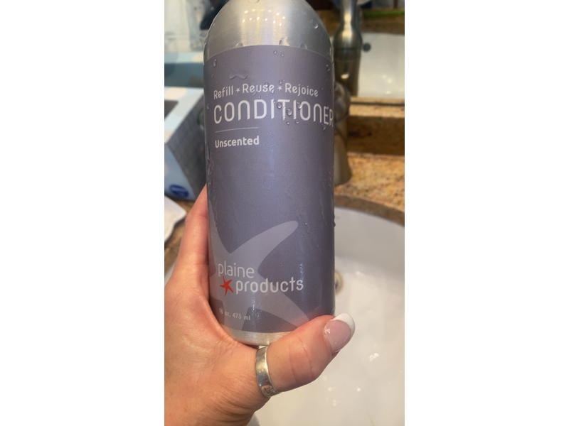 Plaine Products Eco-Friendly Conditioner - Unscented - 16 oz (Refillable Bottle with Pump)