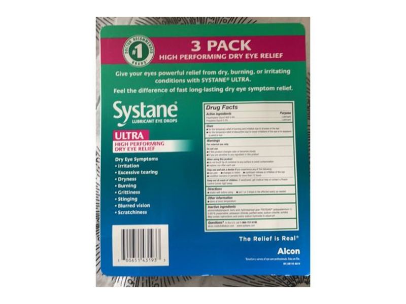 Systane Lubricant Eye Drops, Ultra High Performing Dry Eye Relief, 1/3 fl oz/10 mL, 3 Count