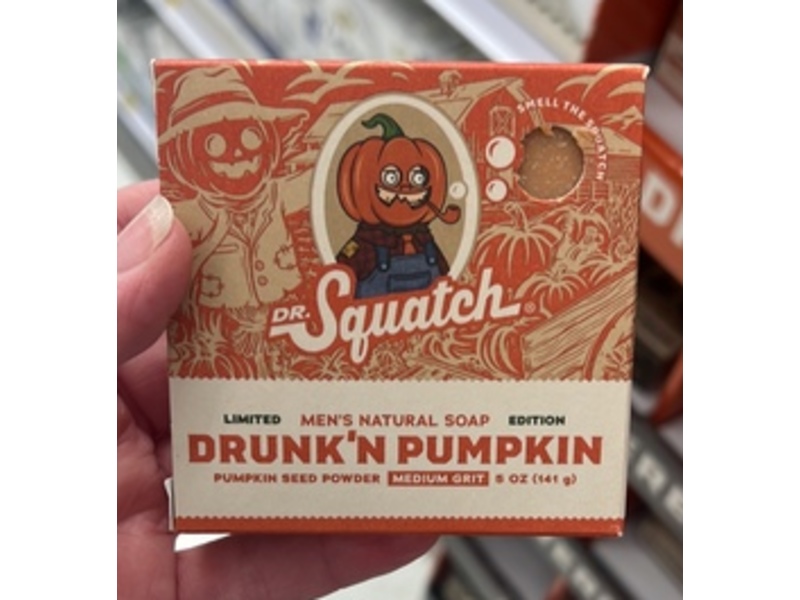 Dr. Squatch Men's Natural Soap, Druk'N Pumpkin, 5 oz/141 g