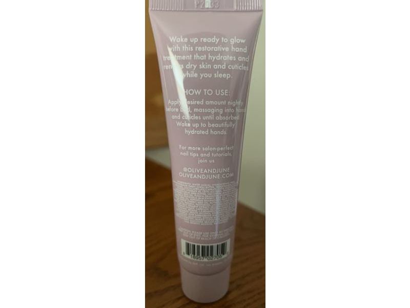 Olive & June Over Night Hand Treatment, Shea Butter & Pomegranate, 2 fl oz/59.8 mL