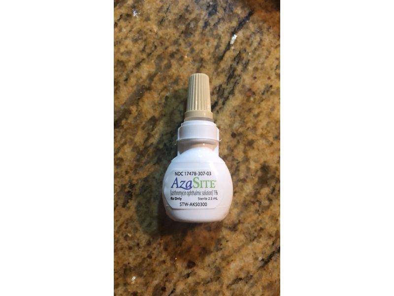AzaSite (azithromycin ophthalmic solution) 1%, 2.5 mL, Akorn (RX)