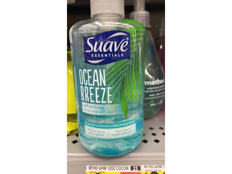Suave Hand Soap, Ocean Breeze, 13.5 fl oz/400 mL